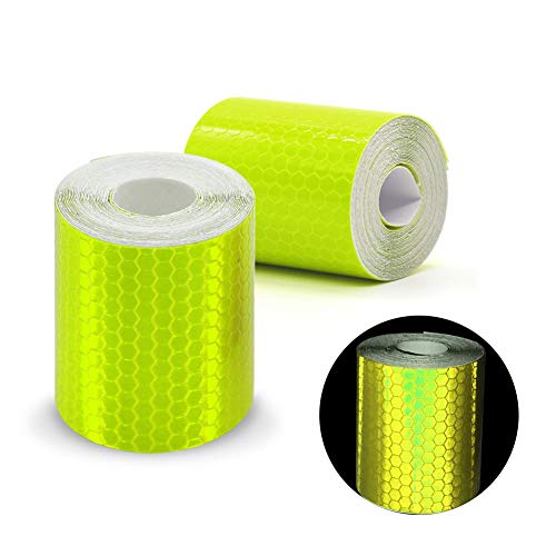 Reflektorband Sicherheits-Klebeband aus Vinyl hohe Intensitßt prismatisch reflektierend selbsthaftend Reflektierendes Band Straße Transport Anlagen Sicherheitserinnerung, 2 Rolle, 3m x 50mm von ZANPOON