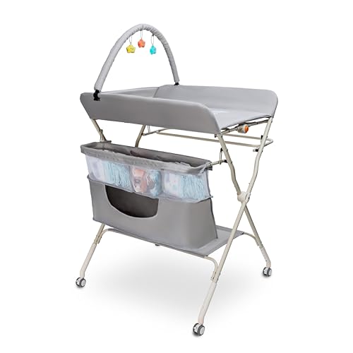 GOOZIE Baby Wickeltisch mit Rollen, Faltbare Wickel- und Badestation, Tragbare Wickelunterlage, 5 Stufen verstellbare Höhen, Kinderzimmer Windelaufbewahrungskorb Hängeregale für Neugeborene GOOZIE Baby Wickeltisch mit Rollen, Faltbare Wickel- und Badestation, Tragbare Wickelunterlage, 5 Stufen verstellbare Höhen, Kinderzimmer Windelaufbewahrungskorb Hängeregale für Neugeborene von goozie