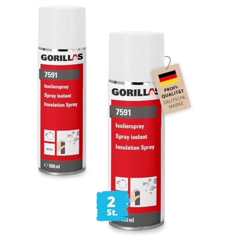 gorillas 1x Isolierspray weiß 500 ml Hochdeckendes Grundierspray zur Absperrung von Problemuntergründen von gorillas