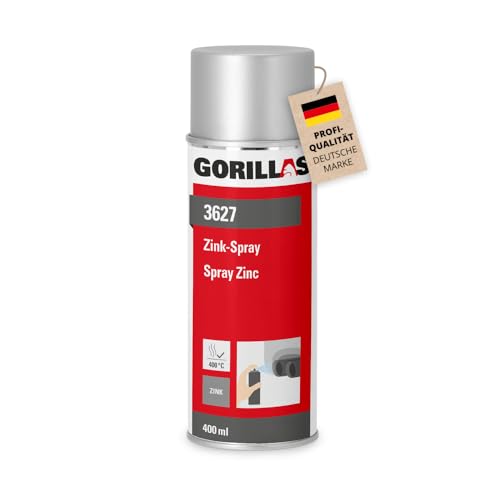 gorillas 6x Zinkspray Zink Spray 400 ml geprüfter Korrosionsschutz Rostschutz aus Zink hitzebeständig schnelltrocknend Grundierung für Metall und Punktschweißung gorillas 6x Zinkspray Zink Spray 400 ml geprüfter Korrosionsschutz Rostschutz aus Zink hitzebeständig schnelltrocknend Grundierung für Metall und Punktschweißung von gorillas