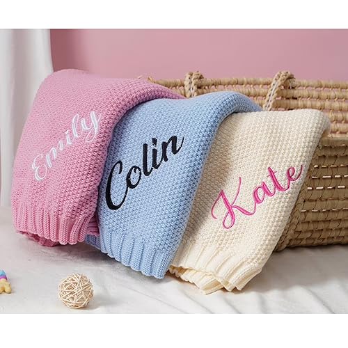 gorm 100x80cm Baby Junge Geschenk Geburt Baby Decke Mit Namen Personalisierte Kuscheldecke Babydecke Personalisiert Babydecke Mit Namen Mädchen Babydecke Mit Namen (Embroidered Name) von gorm