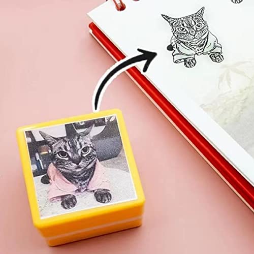 Benutzerdefinierter Haustier-Stempel, selbstfärbend, Katzen-Hund-Portrait-Stempel, individuelle Haustier-Portrait-Stempel, personalisierte Tierstempel, Geschenke für Haustierliebhaber (gelb) von gors