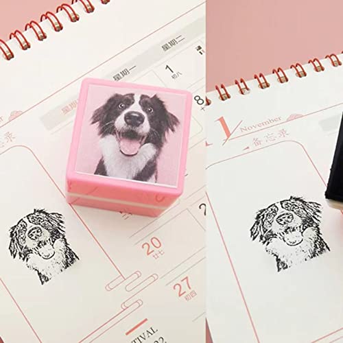 Benutzerdefinierter Haustier-Stempel, selbstfärbend, Katzen-Hund-Portrait-Stempel, individuelle Haustier-Portrait-Stempel, personalisierte Tierstempel, Geschenke für Haustierliebhaber (rosa) von gors