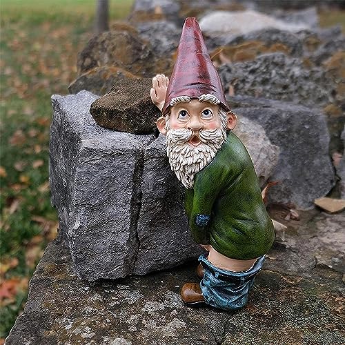 gotyou 15cm Gartenzwerg Ornament, Lustiger Pinkelnder Gnom, Frecher Gartenzwerg, Lustige Freche Pinkelnde Gartenzwerge Deko, für die Dekoration von Innen und Außenobjekten im Garten von gotyou