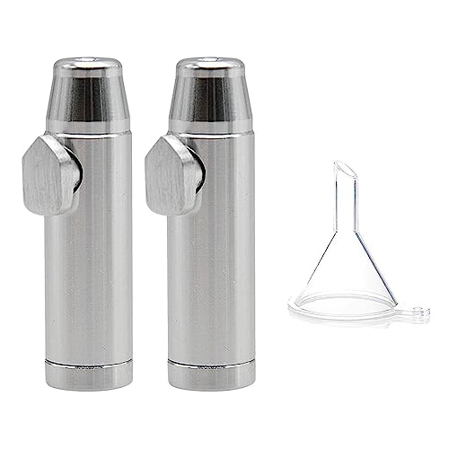 gotyou 2 Stück Dosierer Portionierer Sniff Snuff Bottle Sniffer Spender Dispenser,Schnupftabak Dosierer, Snuff Board, für Schnupftabakliebhaber im Freien auf Reisen (Silber) von gotyou