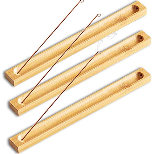 gotyou 3 Stück Räucherstäbchenhalter Bambus Räuchergefäß, Bambus Holz Räucherstäbchen Halter Weihrauch Brenner Asche Fänger, Räucherstäbchenhalter Aus Holz, Räucher ZubehörHome Fragrance Decor (Holz) von gotyou