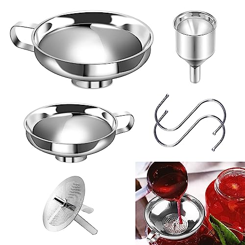 gotyou Trichter Edelstahl Set, Marmeladentrichter, Kitchen Strainer Trichter Set, Trichter Küche, 304 Edelstahl Einfüllhilfe für Gläser Flüssigkeit Öl Marmelade von gotyou