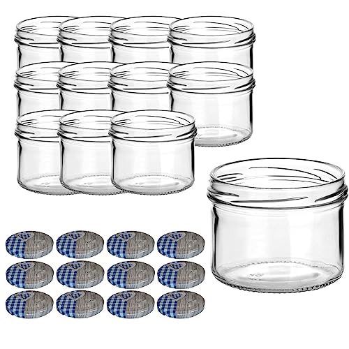 gouveo 12er Set Einmachgläser 230 ml rund mit Schraubdeckel Herz-blau - Vorratsgläser mit Drehverschluss TO82 - Marmeladengläser, Einkochgläser, Wurstgläser gouveo 12er Set Einmachgläser 230 ml rund mit Schraubdeckel Herz-blau - Vorratsgläser mit Drehverschluss TO82 - Marmeladengläser, Einkochgläser, Wurstgläser von gouveo