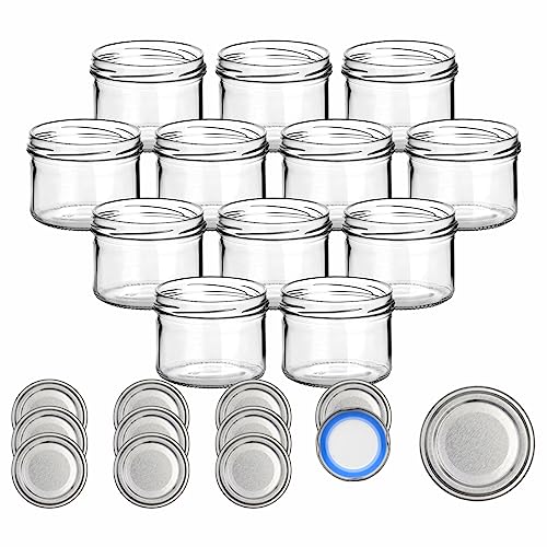 gouveo 12er Set Einmachgläser 230 ml rund mit Schraubdeckel silberfarben BS - Vorratsgläser mit Drehverschluss TO82 - Marmeladengläser, Einkochgläser, Wurstgläser gouveo 12er Set Einmachgläser 230 ml rund mit Schraubdeckel silberfarben BS - Vorratsgläser mit Drehverschluss TO82 - Marmeladengläser, Einkochgläser, Wurstgläser von gouveo