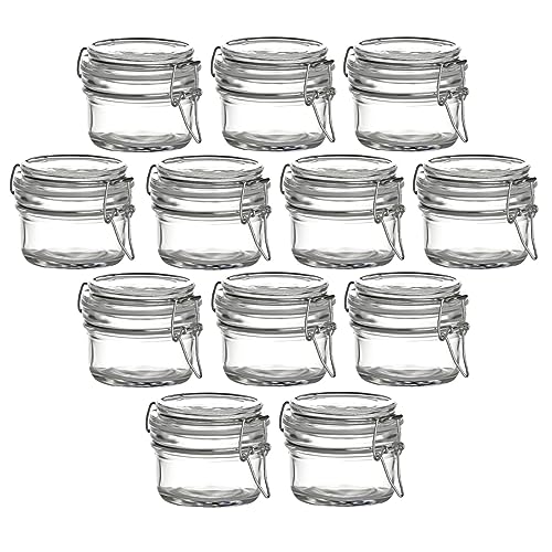 gouveo 12er Set Vorratsglas 120 ml mit Bügelverschluss - Kleine Vorratsdosen aus Glas mit Drahtbügelverschluss - Aufbewahrungsgläser mit Deckel zum Verschließen (BGR120) von gouveo