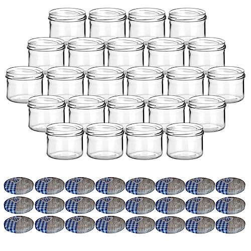 gouveo 24er Set Einmachgläser 230 ml rund mit Schraubdeckel Herz-blau - Vorratsgläser mit Drehverschluss TO82 - Marmeladengläser, Einkochgläser, Wurstgläser gouveo 24er Set Einmachgläser 230 ml rund mit Schraubdeckel Herz-blau - Vorratsgläser mit Drehverschluss TO82 - Marmeladengläser, Einkochgläser, Wurstgläser von gouveo