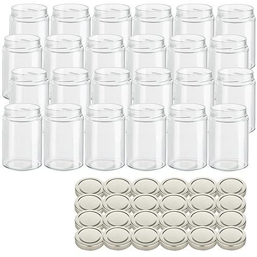 gouveo 24er Set Vorratsgläser 500 ml mit Schraubdeckel silberfarben (Deep) - Einmachgläser für Overnight Oats - Mason Jar für Salat, Chutney, Joghurt, Marmelade, Babynahrung (EGKD500S) gouveo 24er Set Vorratsgläser 500 ml mit Schraubdeckel silberfarben (Deep) - Einmachgläser für Overnight Oats - Mason Jar für Salat, Chutney, Joghurt, Marmelade, Babynahrung (EGKD500S) von gouveo