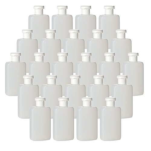gouveo 24er Set Kunststoffflasche 200 ml mit Fliptop-Verschluss - Leere HDPE Plastikflaschen zum Nachfüllen - Quetschflasche mit Klappdeckel - Nachfüllflasche für Kosmetik, Shampoo, Lotion, Reise von gouveo