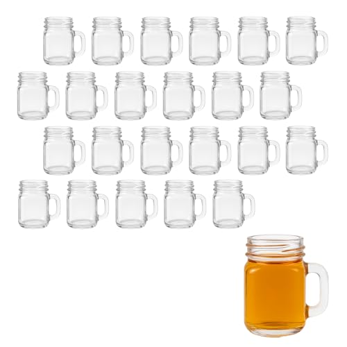 gouveo 24er Set Mini Trinkgläser 30 ml mit Henkel - Trinkglas mit Henkel für Shots - Mini Henkelgläser für Geburtstag, Party, Hochzeit (TGH030) von gouveo