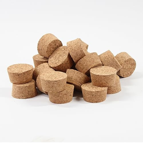 gouveo 30er Set Korken CB500 - Presskorken (ØxH) 42/49 x 25 mm - Große Spitzkorken aus Naturkork zum Verschließen von Glasgefäßen oder Basteln von gouveo