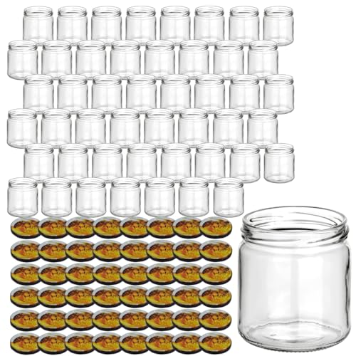 gouveo 48er Set Marmeladengläser 500g Honig mit Schraubdeckel Honigbiene - Vorratsgläser mit Schraubverschluß TO82 - Leere Einmachgläser, Schraubgläser (HGTO500HB) von gouveo