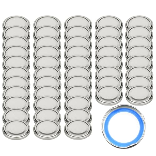 gouveo 50er Set Ersatzdeckel für Marmeladengläser - TO82 silberfarben BS - Schraubdeckel aus Metall für Schraubgläser und Einmachgläser - Twist-Off Deckel von gouveo