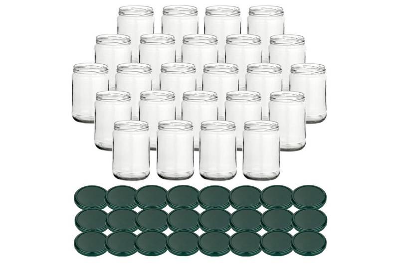 gouveo Einmachglas Vorratsgläser 580 ml Klassik mit Schraub-Deckel - Große Einmachgläser, (24-tlg), grün von gouveo
