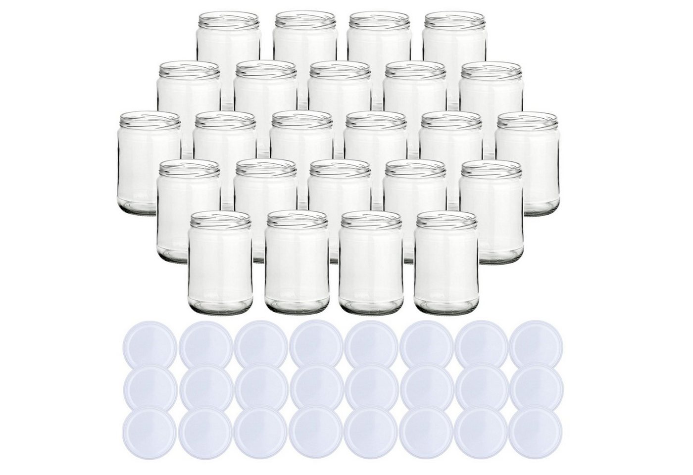 gouveo Einmachglas Vorratsgläser 580 ml Klassik mit Schraub-Deckel - Große Einmachgläser, (24-tlg) von gouveo