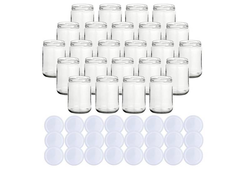 gouveo Einmachglas Vorratsgläser 580 ml Klassik mit Schraub-Deckel - Große Einmachgläser, (24-tlg) von gouveo