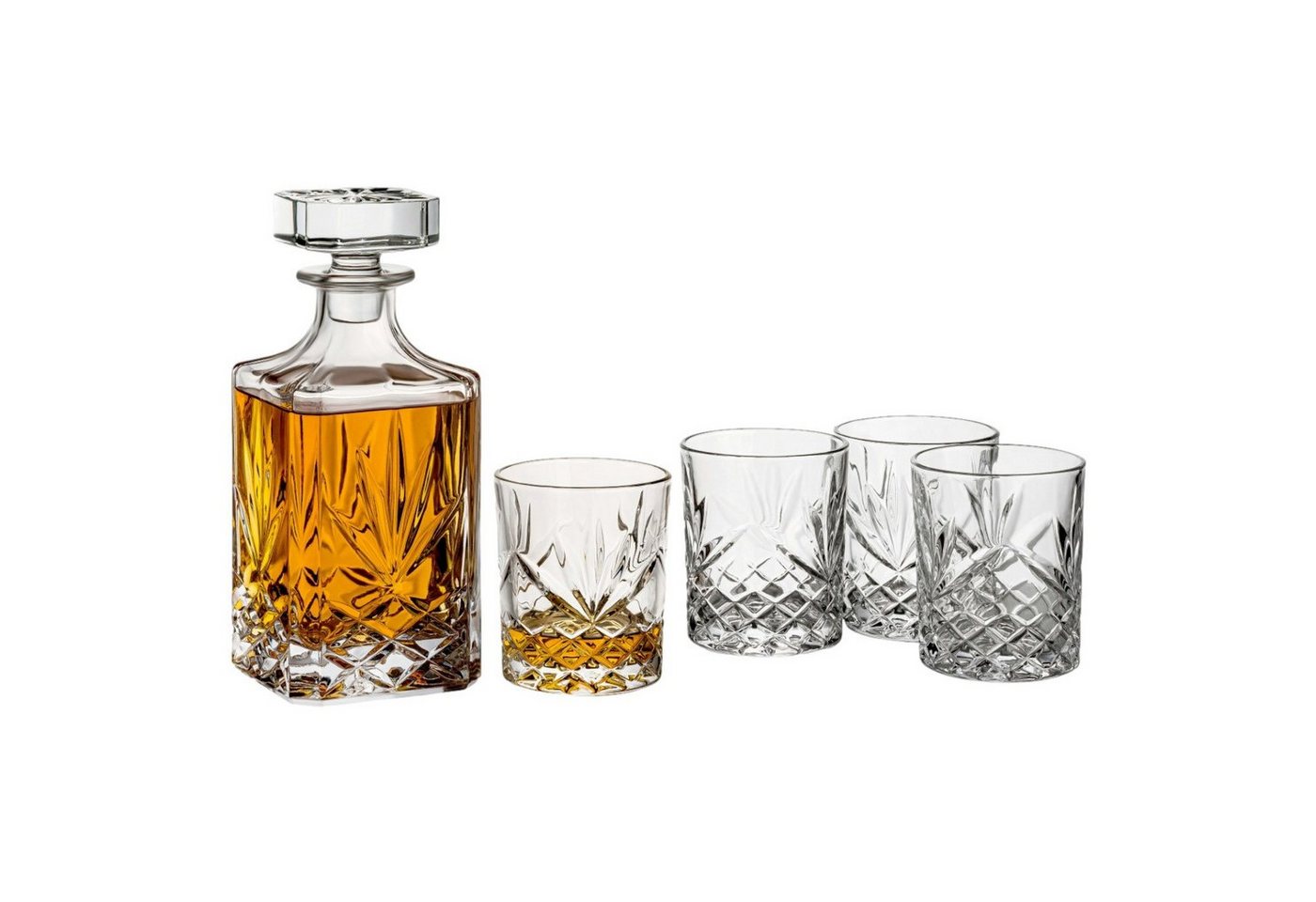 gouveo Karaffe Whiskykaraffe mit 4 Gläser - Whisky-Set aus hochwertigem Glas gouveo Karaffe Whiskykaraffe mit 4 Gläser - Whisky-Set aus hochwertigem Glas von gouveo