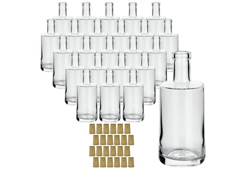 gouveo Trinkflasche Glasflasche 250 ml Prim mit Korken - Schöne Flasche 0,25 l, 24 Flaschen mit Spitzkorken von gouveo
