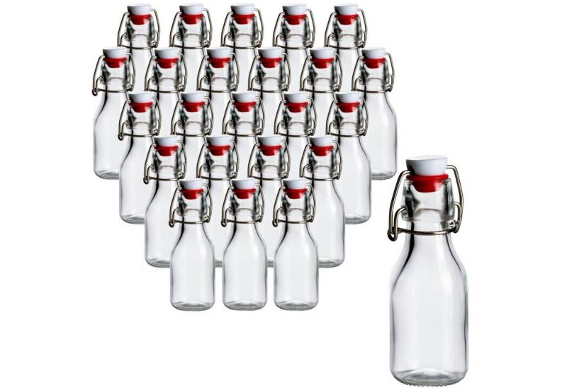 gouveo Trinkflasche Glasflaschen 100 ml mit Bügelverschluss rot - Kleine Bügel-Flasche, 24er Set gouveo Trinkflasche Glasflaschen 100 ml mit Bügelverschluss rot - Kleine Bügel-Flasche, 24er Set von gouveo