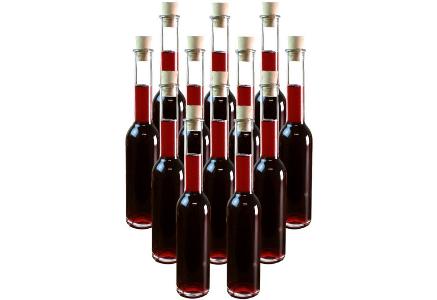 gouveo Trinkflasche Glasflaschen 200 ml Sinfonie mit Korken - Kleine Flasche 0,2 l, 12er Set, Spitzkorken gouveo Trinkflasche Glasflaschen 200 ml Sinfonie mit Korken - Kleine Flasche 0,2 l, 12er Set, Spitzkorken von gouveo