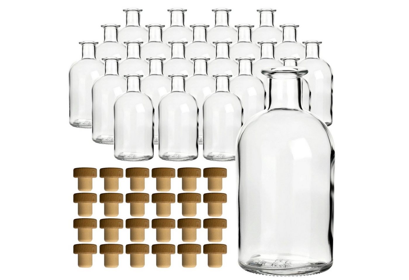 gouveo Trinkflasche Glasflaschen 250 ml Apotheker mit Korken - Leere Likörflasche 0,25 l, 24er Set, Transparent, HGK gouveo Trinkflasche Glasflaschen 250 ml Apotheker mit Korken - Leere Likörflasche 0,25 l, 24er Set, Transparent, HGK von gouveo