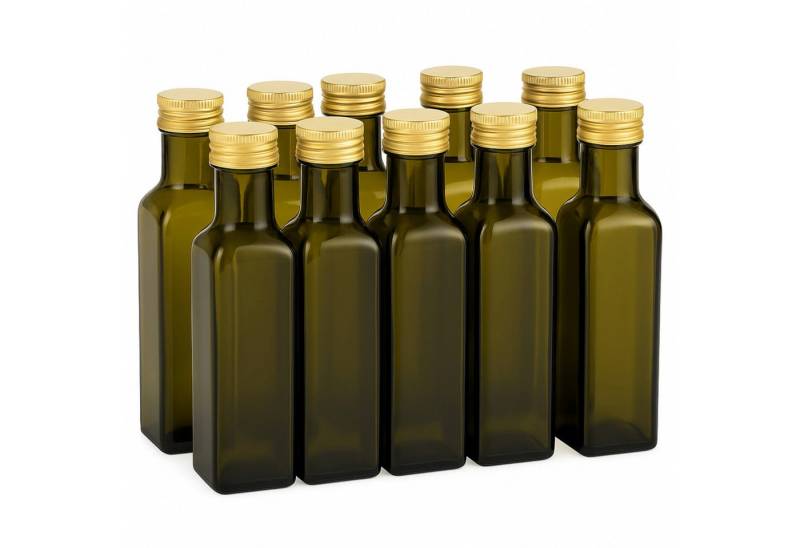 gouveo Trinkflasche Glasflaschen 250 ml Maraska -Antik- mit Schraubdeckel - Flasche 0,25 l, 10er Set, goldfarben gouveo Trinkflasche Glasflaschen 250 ml Maraska -Antik- mit Schraubdeckel - Flasche 0,25 l, 10er Set, goldfarben von gouveo