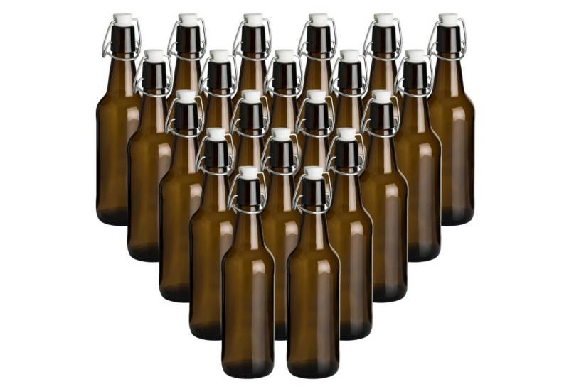 gouveo Trinkflasche Glasflaschen 500 ml Antik mit Bügelverschluss - Bügelflasche, 20er Set von gouveo