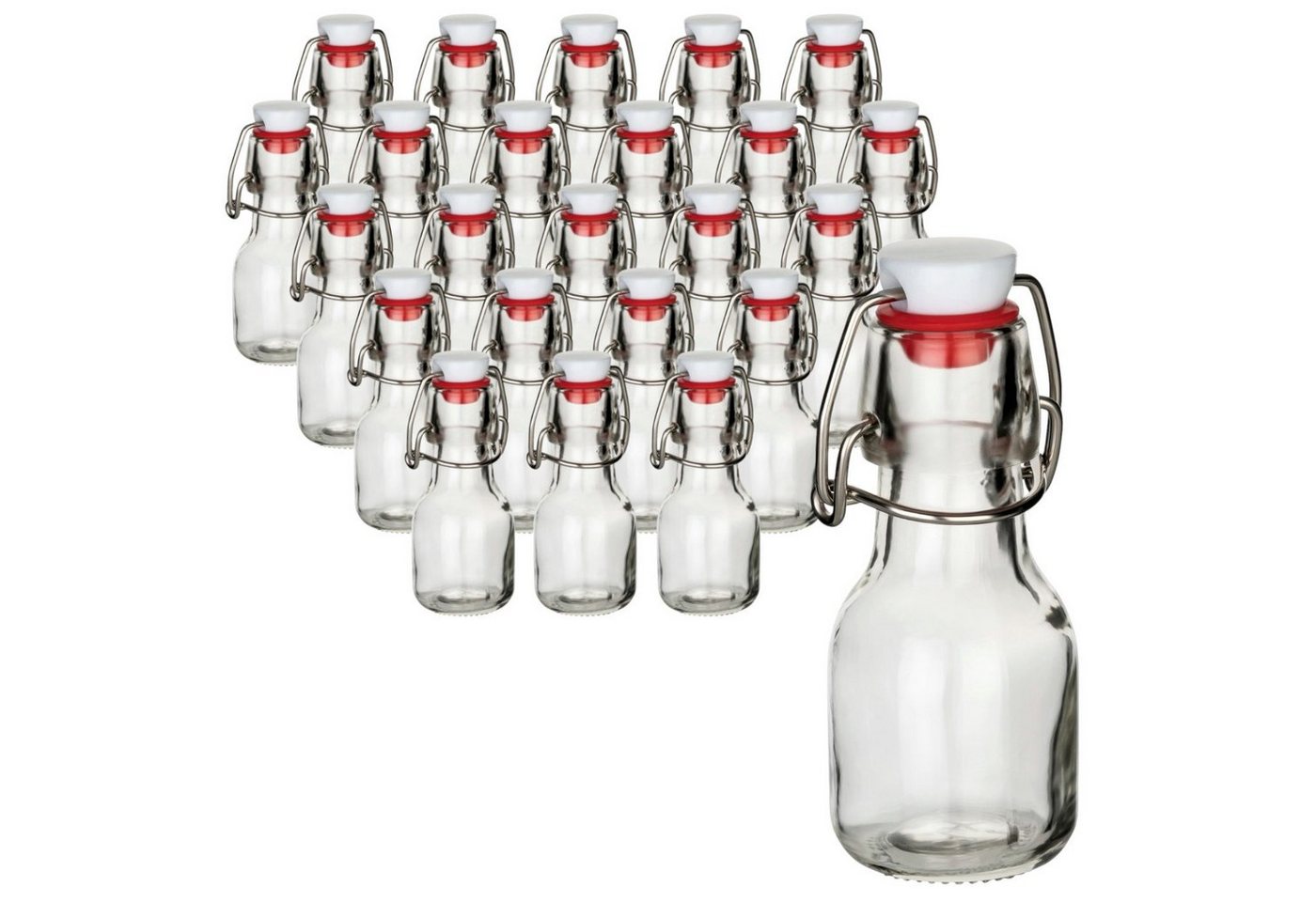 gouveo Trinkflasche Glasflaschen 60 ml mit Bügelverschluss rot - Mini Bügel-Flasche 0,06 l gouveo Trinkflasche Glasflaschen 60 ml mit Bügelverschluss rot - Mini Bügel-Flasche 0,06 l von gouveo
