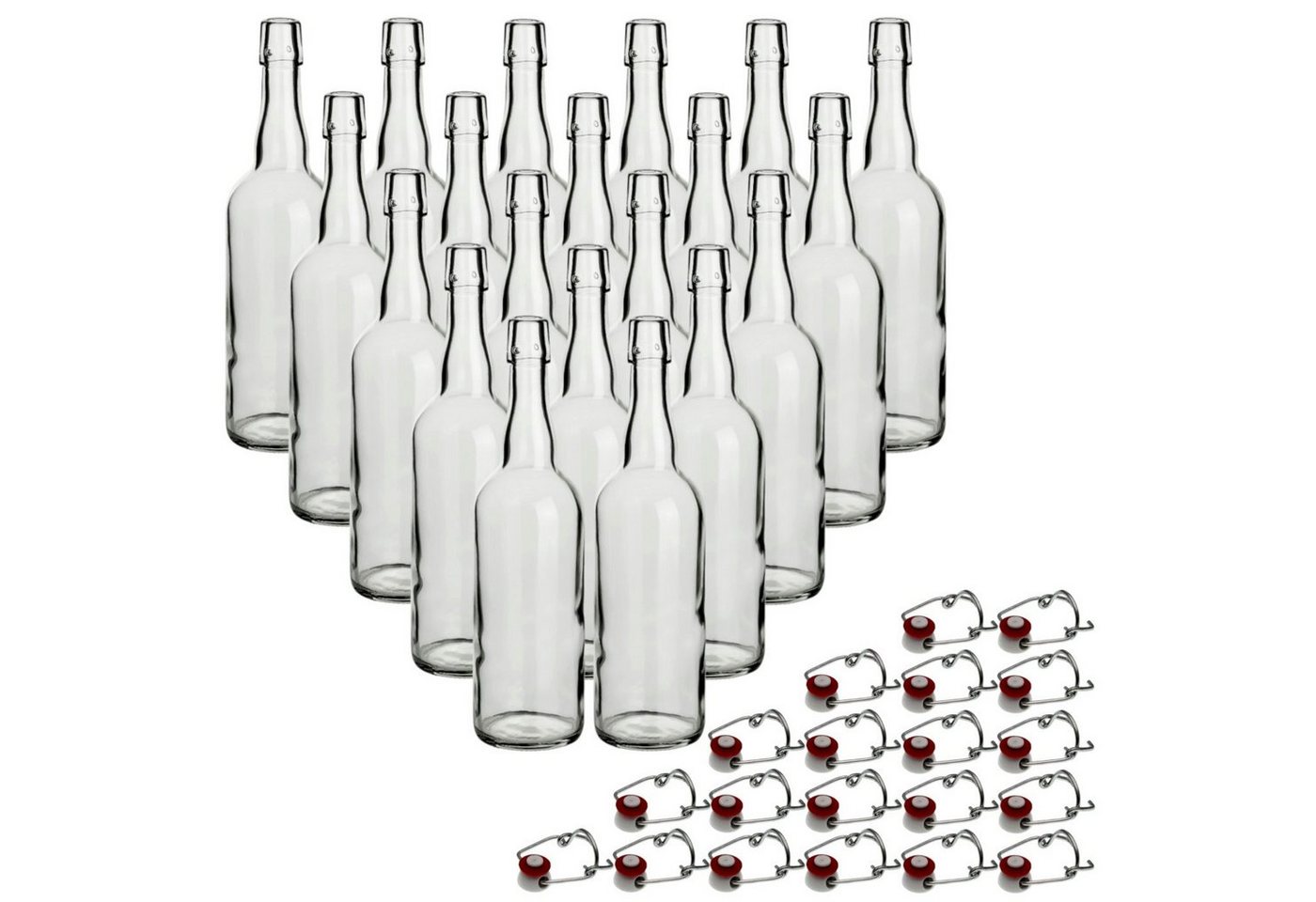 gouveo Trinkflasche Glasflaschen 750 ml Rondo mit Bügelverschluss rot - Bügel-Flasche, 20er Set gouveo Trinkflasche Glasflaschen 750 ml Rondo mit Bügelverschluss rot - Bügel-Flasche, 20er Set von gouveo