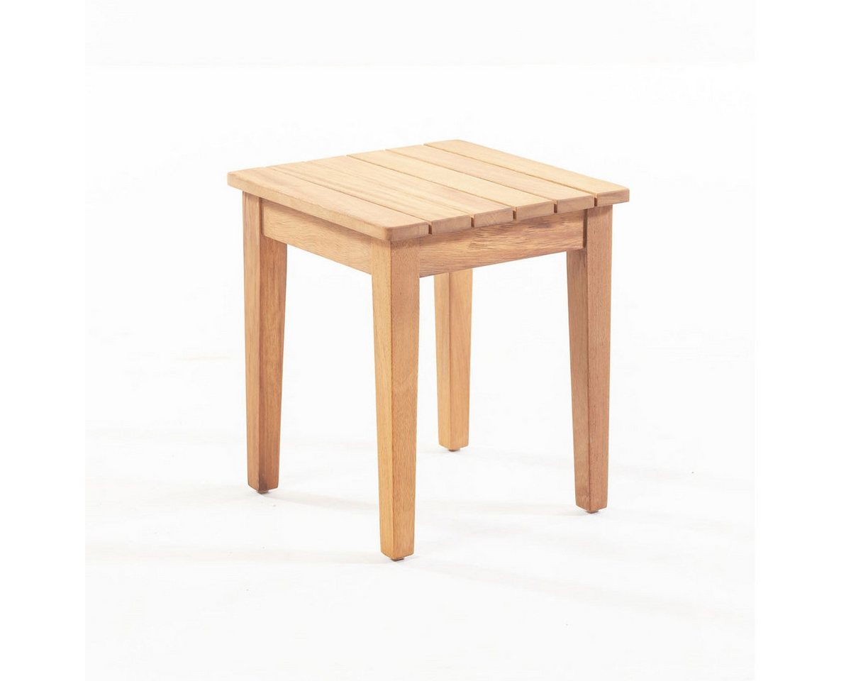 gowoll Beistelltisch Holz aus Iroko Massivholz,Mini Kaffeetisch Wetterfest Holztisch Platz (40 x 40 x 45 cm), Gartenmöbel Terasse, Teetisch von gowoll