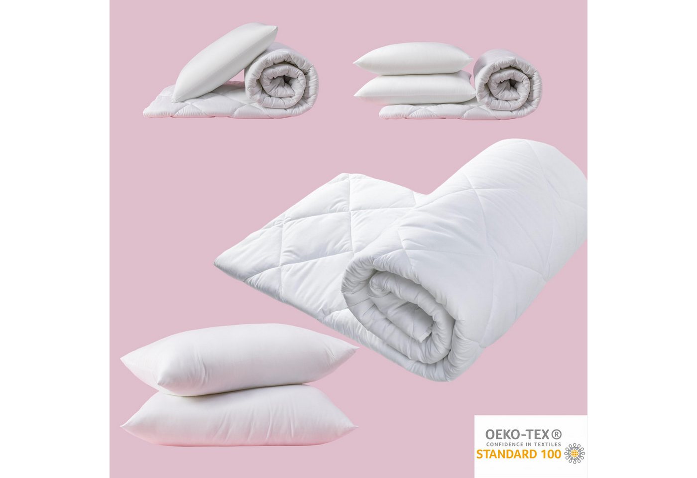 gowoll Bettdecke + Kopfkissen Microfaserbettdecke Kopfkissen Duvet Ganzjahresdecke, Alle Bettdecken- und Kissengrößen sind bei uns erhältlich von gowoll