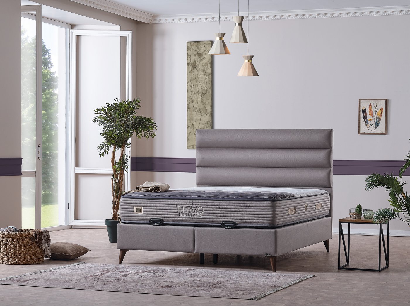 gowoll Boxspringbett 160x200 mit Bettkasten und Matratze und Kopfteil Thermo Regulate (2xBettkasten, 1xMatratze, 1xKopfteil), Doppelseitig Mattress H2/H4 Temperatursensitive 29 cm Hoch von gowoll