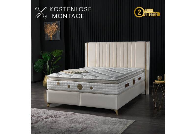 gowoll Boxspringbett Rotterdam inkl. Matratze Boxspringbett 140-160-180 x 200, mit Bettkasten und Topper von gowoll
