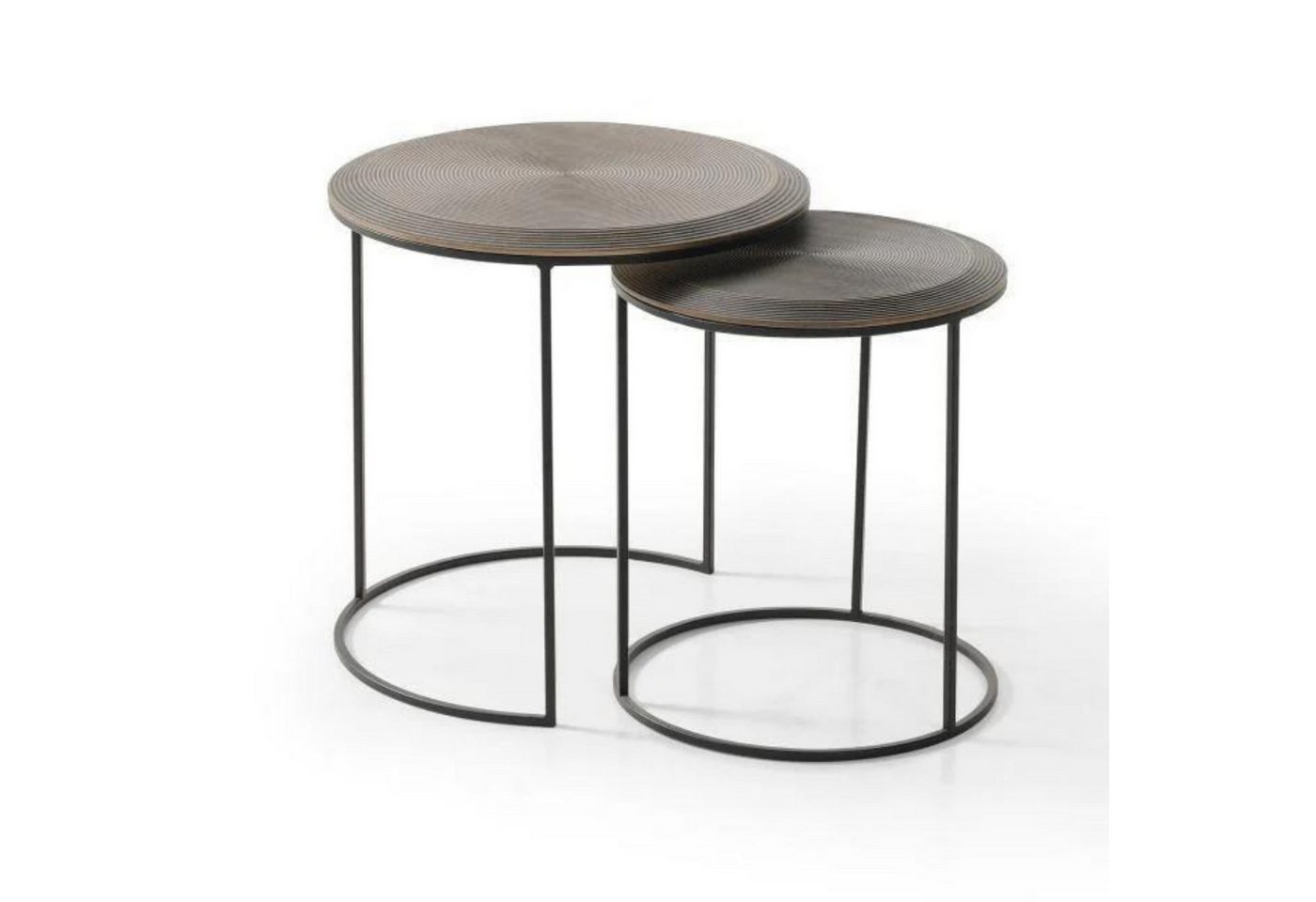 gowoll Couchtisch Rund Kaffeetisch 2er Set Dunkelbraun, Tischplatte aus MDF Gestell aus Metall gowoll Couchtisch Rund Kaffeetisch 2er Set Dunkelbraun, Tischplatte aus MDF Gestell aus Metall von gowoll