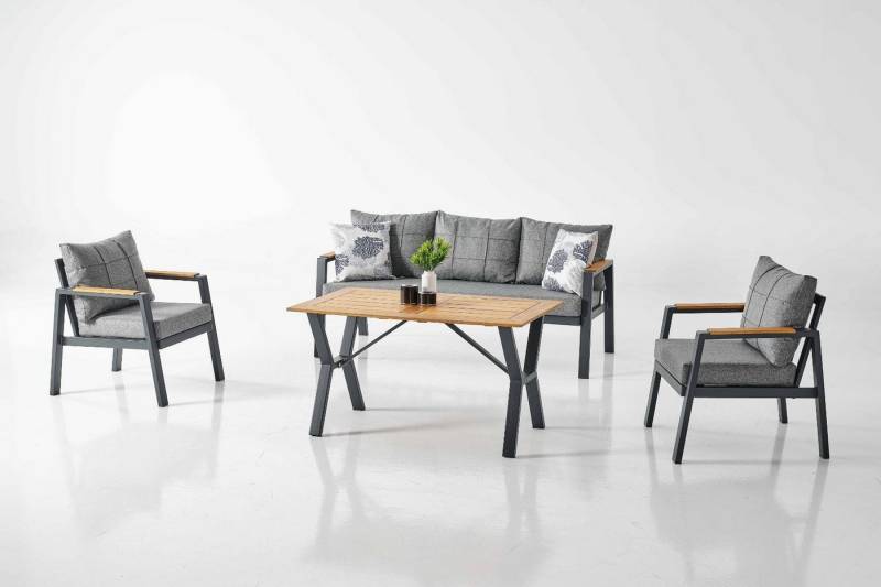 gowoll Gartenlounge-Set Gartengarnitur Gartenmöbel Set 5 Personen Gartentisch für Outdoor von gowoll
