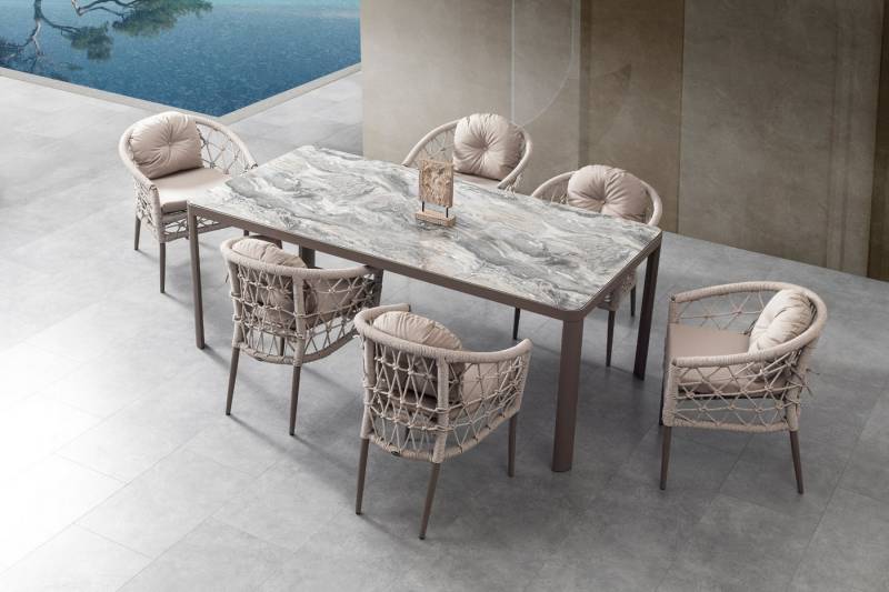 gowoll Gartenlounge-Set Wetterfeste Gartenmöbel Set 6 Personen für Outdoor Terassenmöbel von gowoll