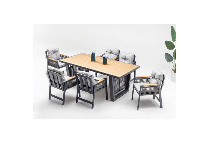 gowoll Gartenlounge-Set Wetterfeste Holz Gartenmöbel Set 6 Personen für Outdoor Terassenmöbel von gowoll