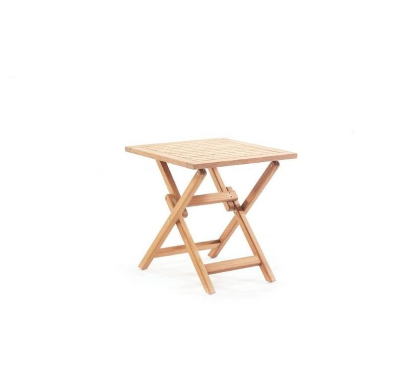 gowoll Gartentisch Wetterfester Balkon-Klapptisch aus Iroko Massivholz (1 Tisch), stabil platzsparend für Terrasse und Garten von gowoll
