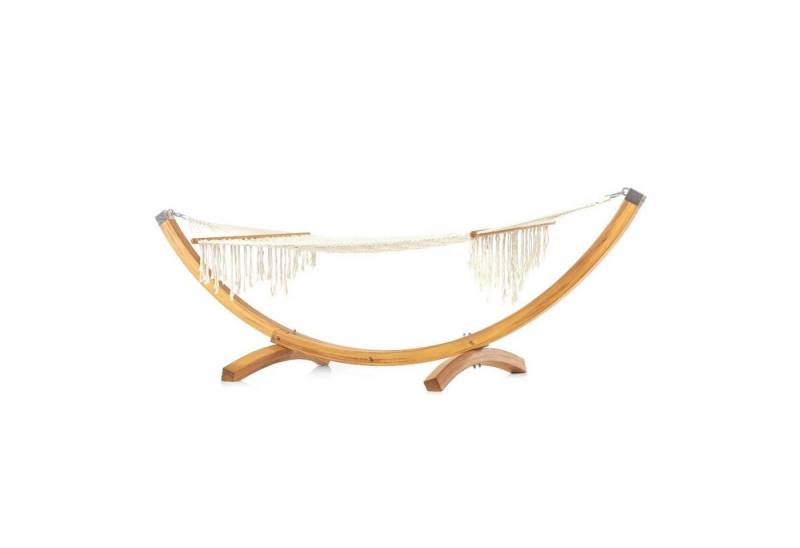 gowoll Hängematte Holzgondel aus Iroko Massivholz Stehend von gowoll