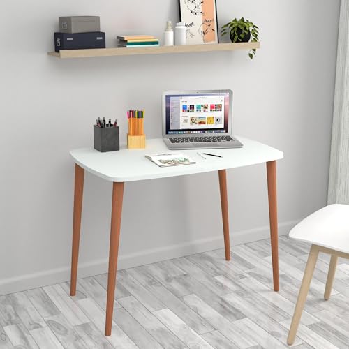 gowoll Schreibtisch 90x60x70 cm Esstisch Holz Skandinavisch Küchentisch Kleiner Tisch Dining Table Weiß von gowoll