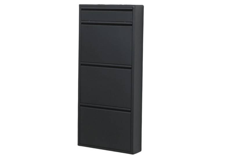 gowoll Schuhschrank Schmal Schuhregal Metall Schuhkipper mit Magnet Klappen Schuhablage (Schuhschrank Metall 2 - 3 - 3+1 - 4 Klappen, Montiert und Wandmontage) 50 cm Breit von gowoll