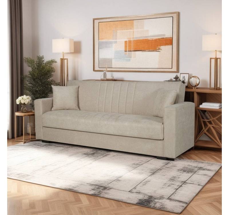 gowoll Sofa Gowoll Sofa Mit Schlaffunktion und Bettkasten Schlafsofa 184 Cm Breit, 3 Sitzer mit Relaxfunktion Wohnzimmer Möbel von gowoll