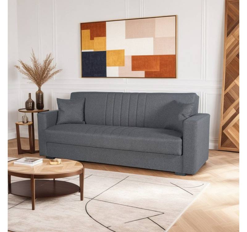 gowoll Sofa Gowoll Sofa Mit Schlaffunktion und Bettkasten Schlafsofa 184 Cm Breit, 3 Sitzer mit Relaxfunktion Wohnzimmer Möbel von gowoll