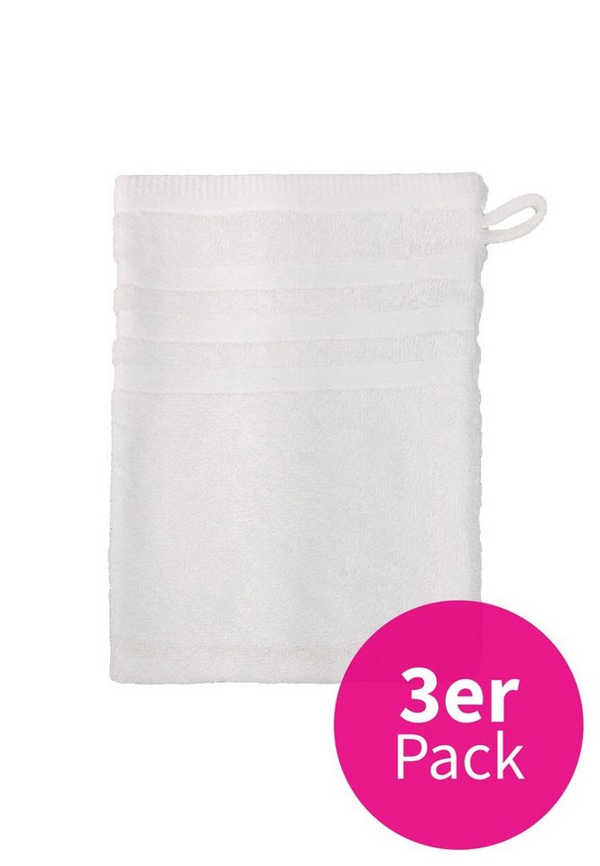 grace grand spa Waschlappen (3-tlg), im 3er-Pack mit Streifen-Bordüre von grace grand spa