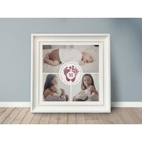 Foto-Collage Fussabdruck Baby Personalisierte Collage, Geschenk Zur Geburt, Junge Und Mädchen, Geburtsposter, Taufgeschenk von grafikliebe