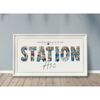 Fotocollage Station, Personalisiertes Geschenk, Abschied Kollege, Kollegin, Krankenschwester, Pfleger, Buchstabencollage, Krankenhaus Fotocollage Station, Personalisiertes Geschenk, Abschied Kollege, Kollegin, Krankenschwester, Pfleger, Buchstabencollage, Krankenhaus von grafikliebe